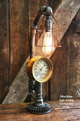 Steampunk Lamp, Steam Gauge Lighting #156 - SOLD