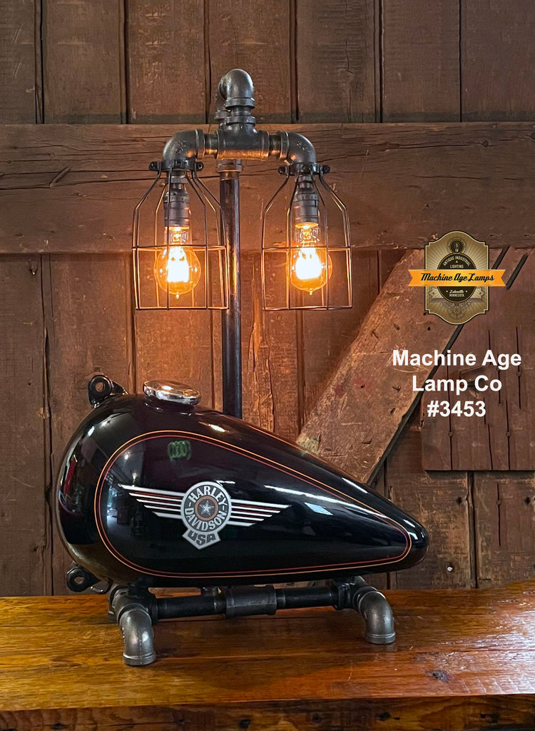 Steampunk Industrial, Original Motorcycle HD Gas Tank Lamp  #3453