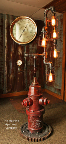 Steeampunk Antique Industrial Floor Lamp, Fire Hydrant - #825