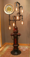 Industrial 1923 Antique ST Paul Fire Hydrant Floor Lamp, with Steam Gauge - #383 - SOLD