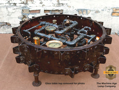Steampunk Industrial / Antique Farm Tractor farm wheel coffee table #2030 sold