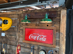 Steampunk Industrial Wall Sconce / Antique Coke Sign  / Lamp #2001 sold