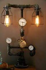 Triple Steam Gauge Lamp Ser #22 - SOLD