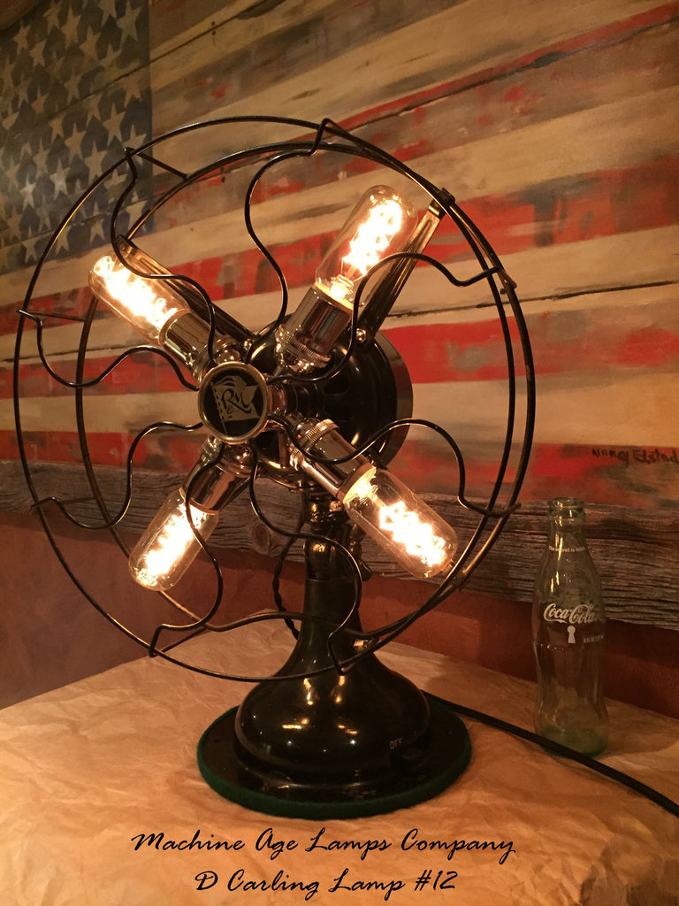 Steampunk, Antique Industrial Re-purposed Robbins & Myers Fan Lamp  # DC12
