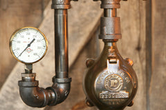 Steampunk Industrial, Steam Gauge Lamp, #434 - SOLD