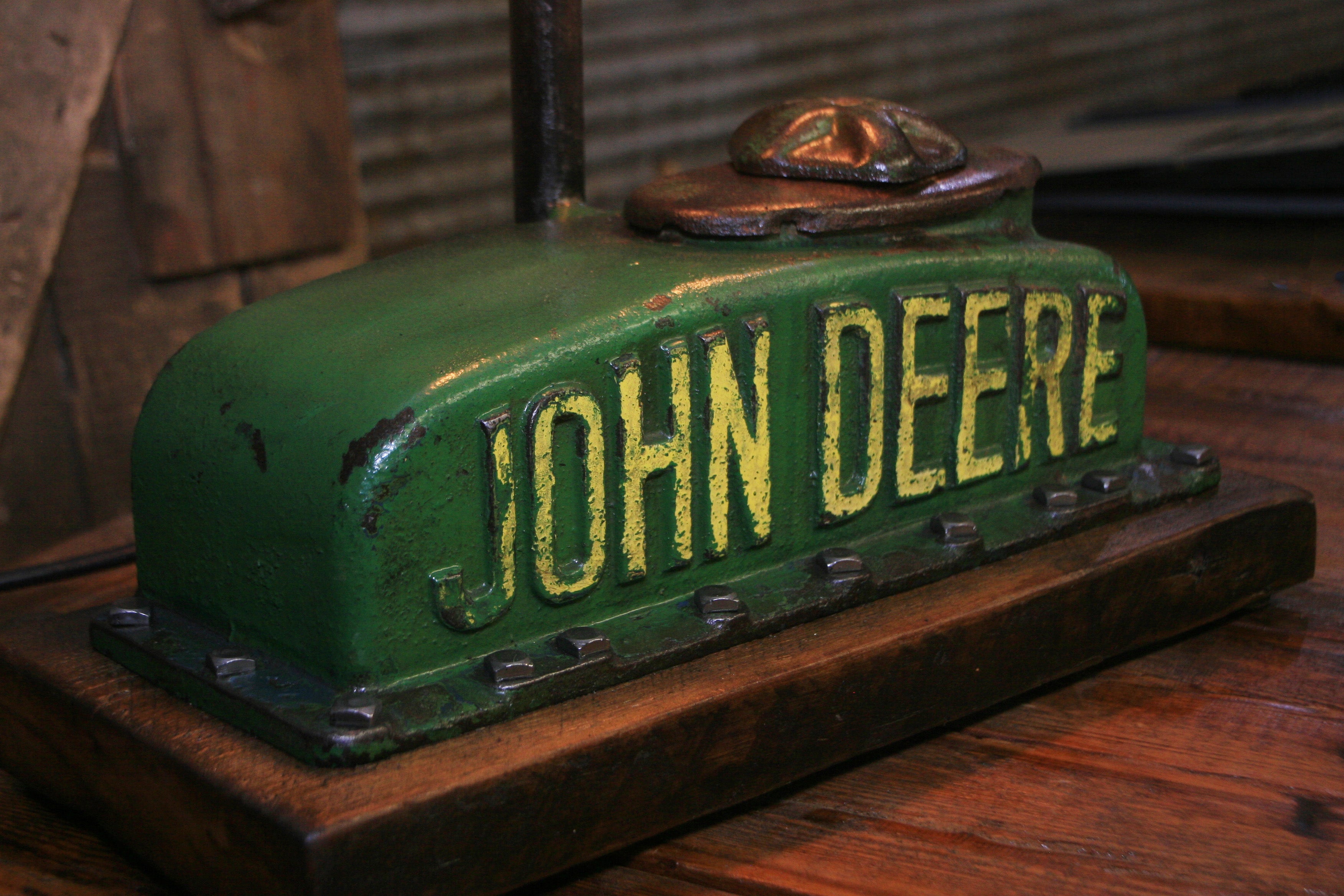 Steampunk Industrial / Antique John Deere Radiator Top / Model "B" / Lamp #3634