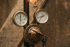 Steampunk Industrial Lamp / Antique Brass Chicago Regulator and Gauges / Lamp #1795 sold