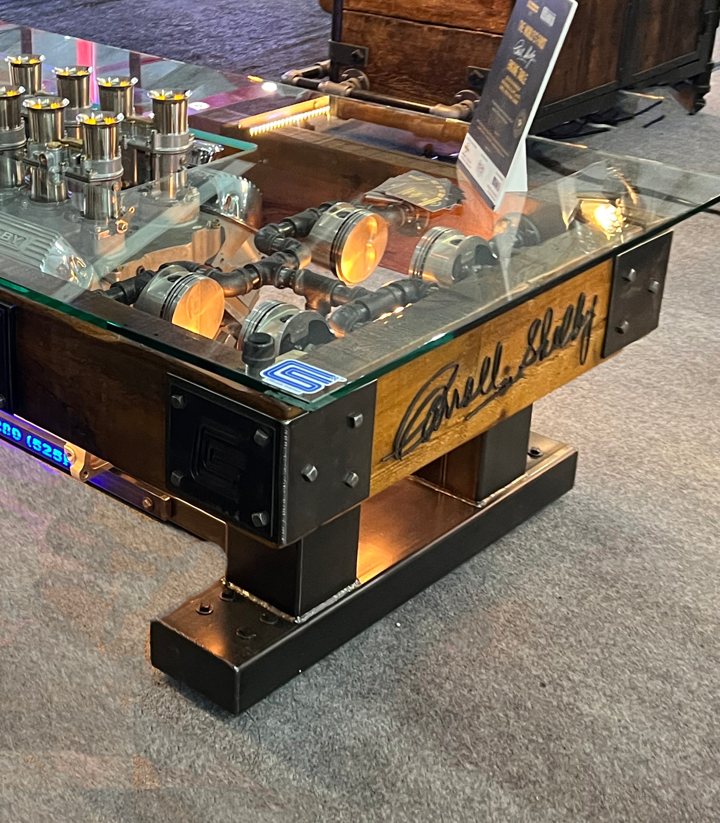 Industrial / "Coffee Table Height / Carroll Shelby 289 Engine / Table Ford Shelby / Automotive / Table #002