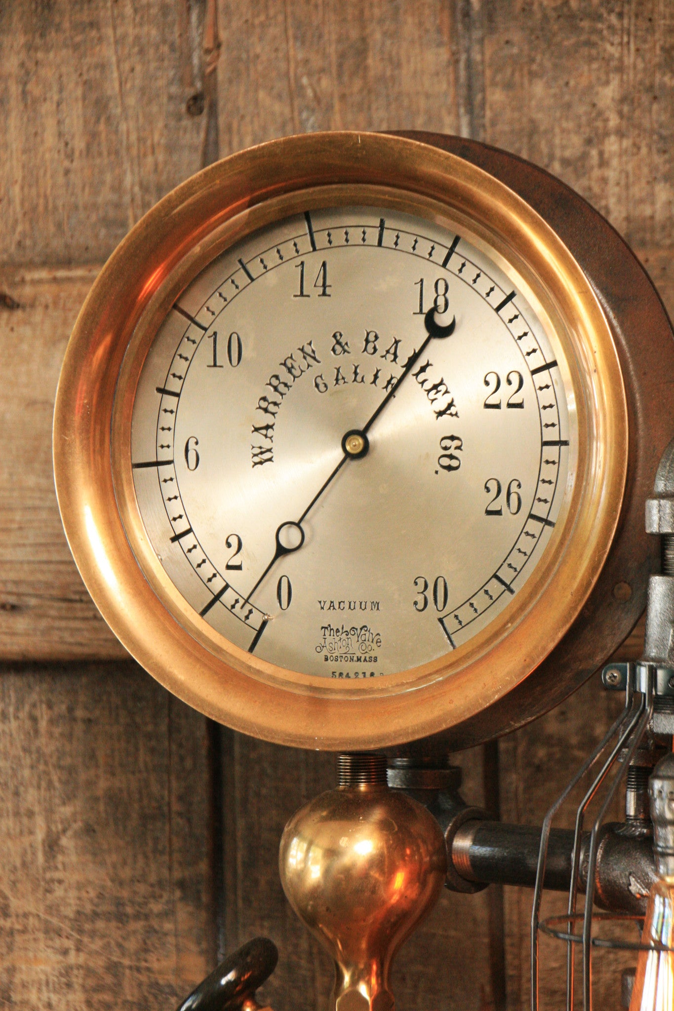 Steampunk Industrial, Rare Steam Gauge, Brass Oiler, #855