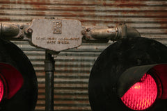 Steampunk Industrial / Railroad Crossing Light / Locomotive / Train Light Floor Lamp / #1649 - SOLD