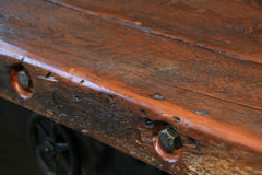 Steampunk Industrial Table, Barn Wood Console #1052 - SOLD