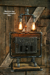 Steampunk Lamp, Iron Door and Barn Wood #201 - SOLD