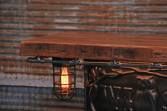 Steampunk Industrial / Wise Boiler Door Table / Barn Wood / Bar / Pub / Table #1692