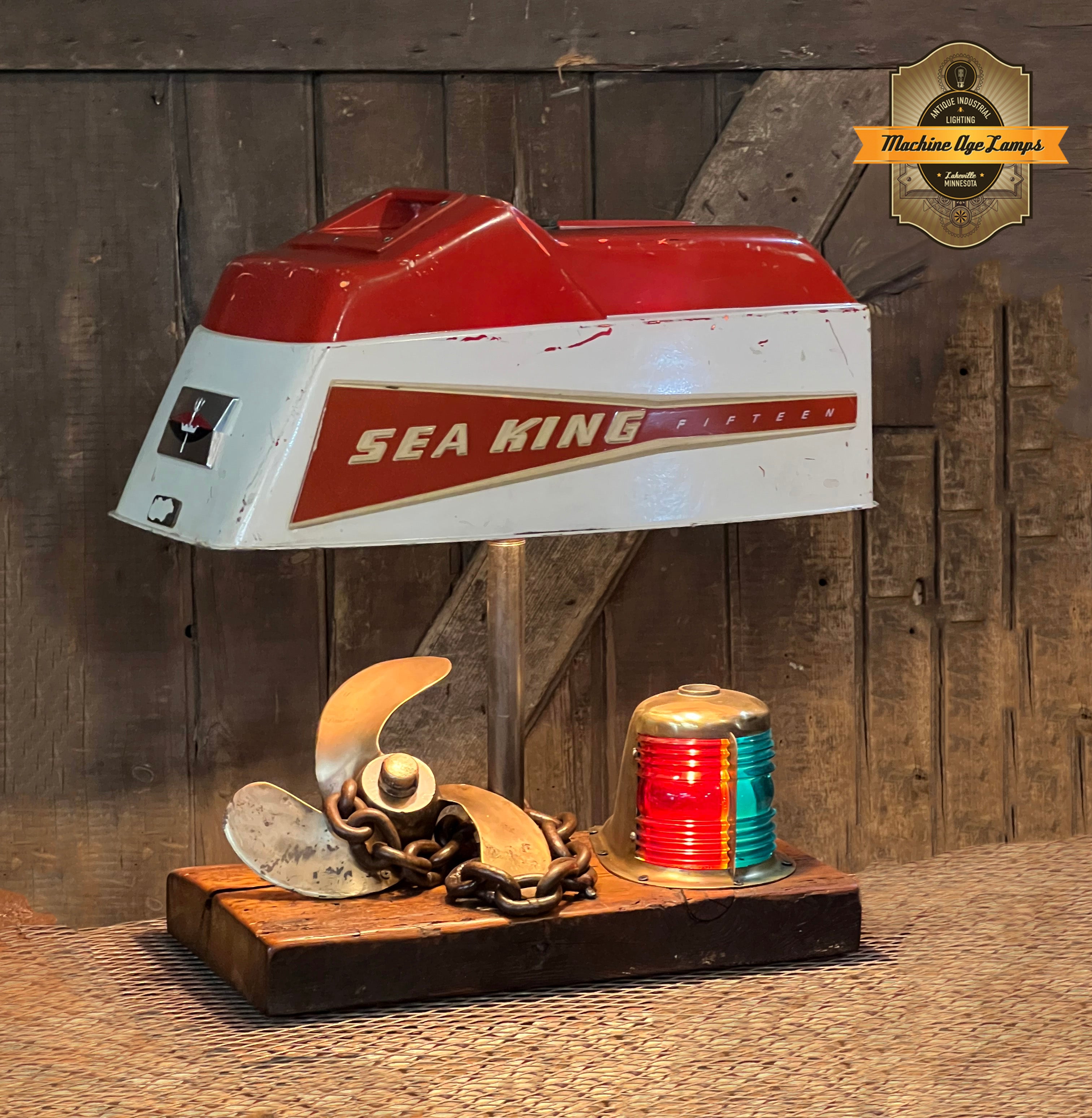 Steampunk Industrial / Antique Nautical Boat Display / Nautical / Marine / Cabin / Lamp #4064