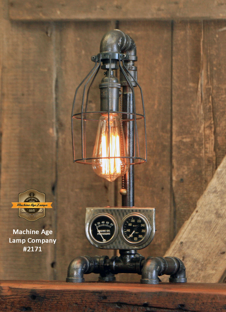 Steampunk Industrial Machine Age Lamp / Steweart Warner / Automotive / #2171
