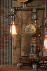 Steampunk Industrial Lamp / Steam Gauge / Gear / #123 - SOLD