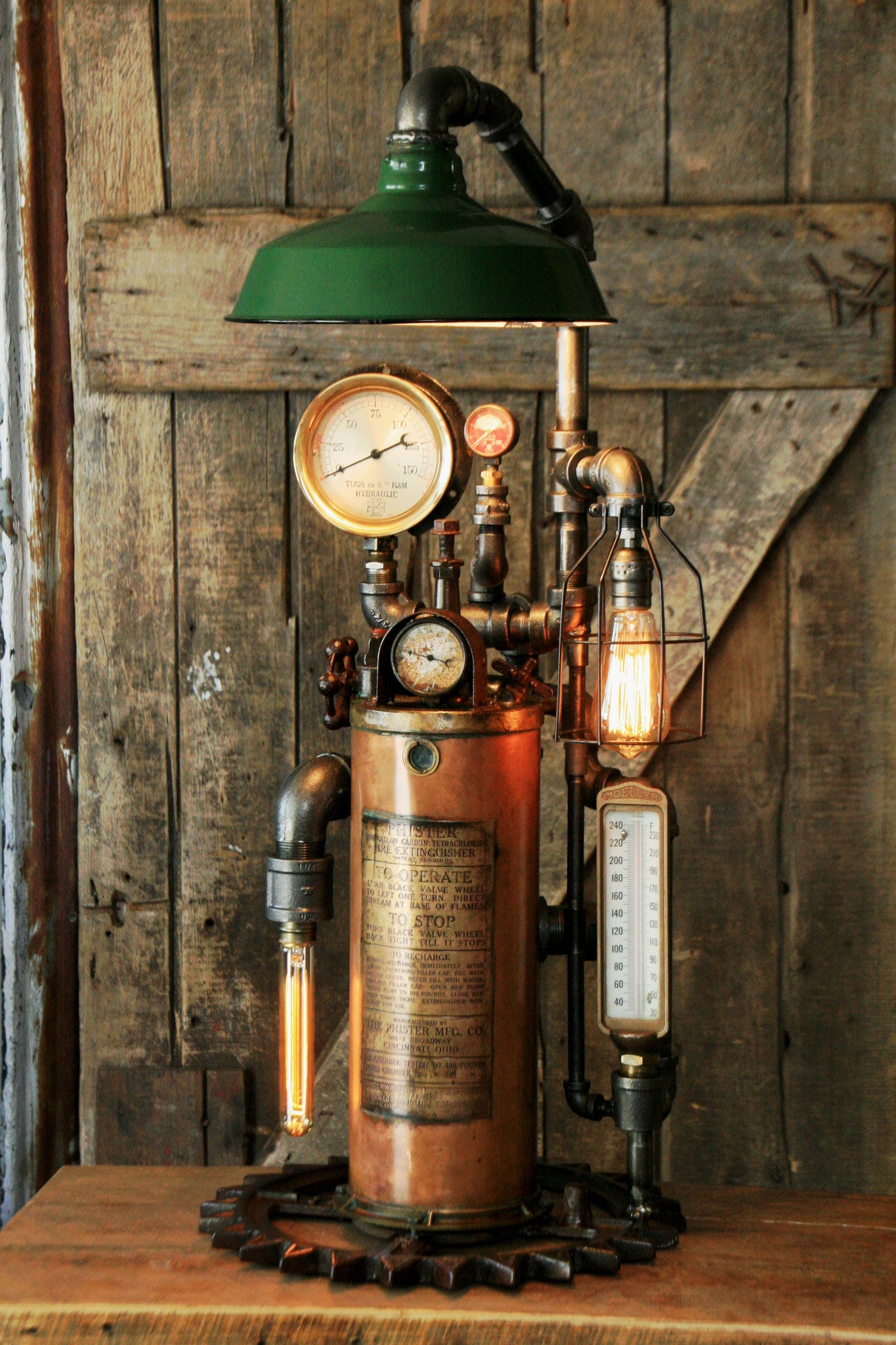 Steampunk Industrial, Fire Extinguisher Lamp - #849