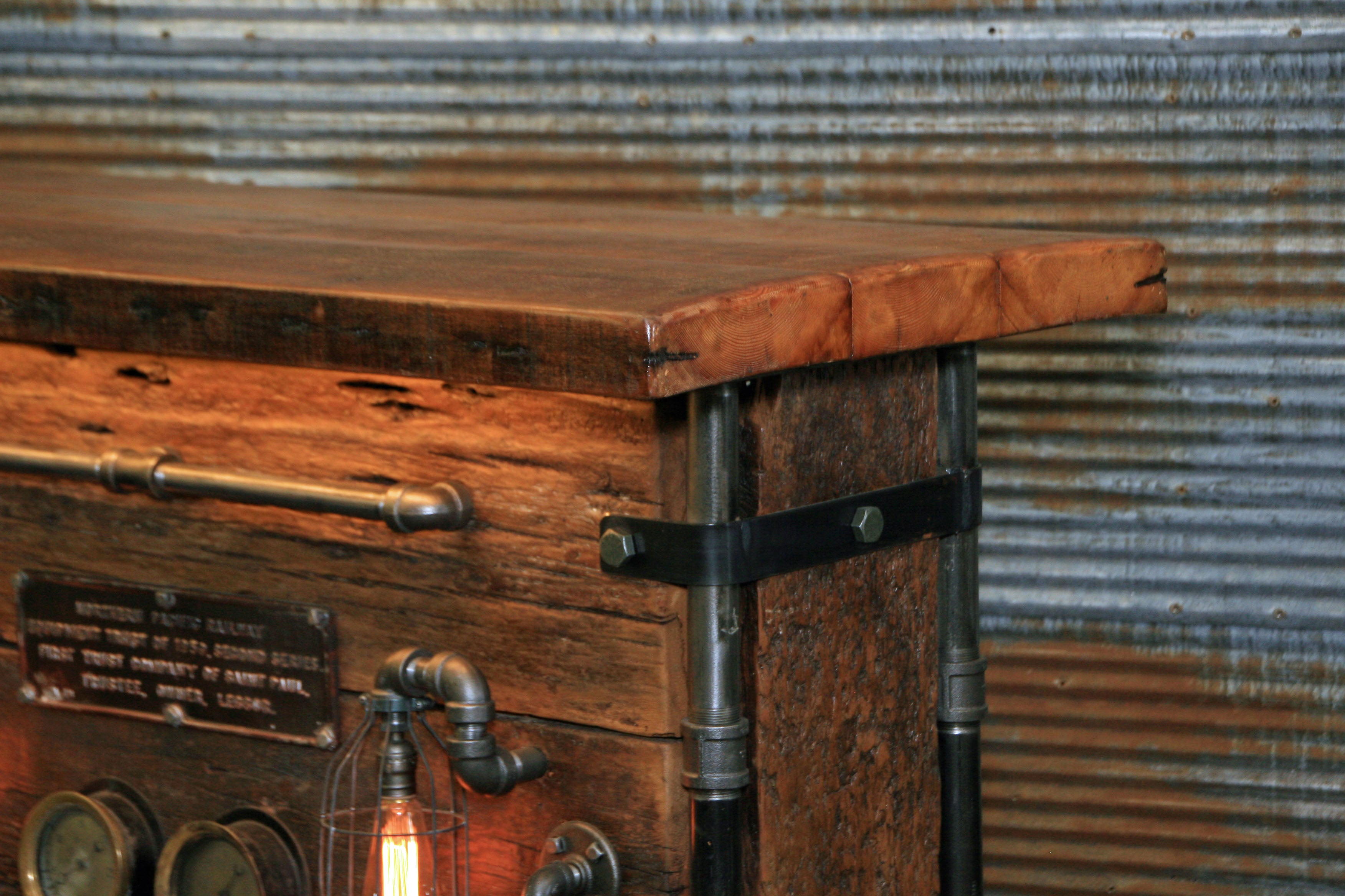 Steampunk Industrial / Bar / Railroad / Hostess Stand / Table / Pub / #1638