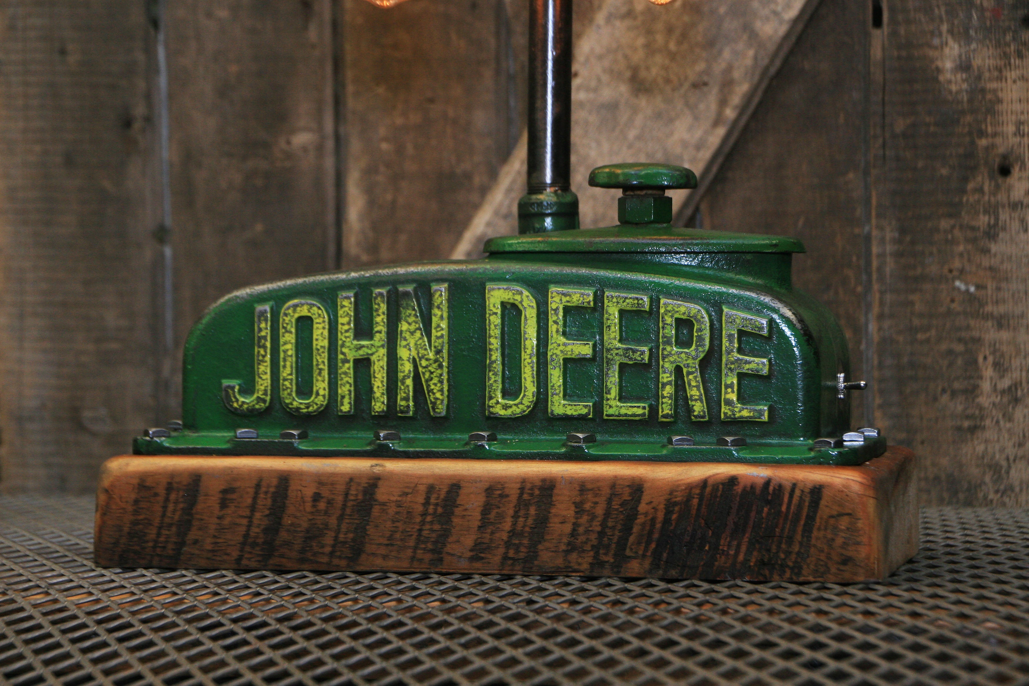 Steampunk Industrial / Antique John Deere Radiator Top / Model "B" / Lamp #1862