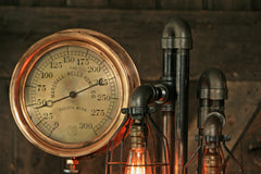 Steampunk Industrial Steam Gauge lamp,  #617