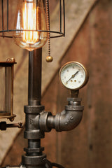 Steampunk Industrial / Steam Gauge Lamp / Oiler #1429 - SOLD