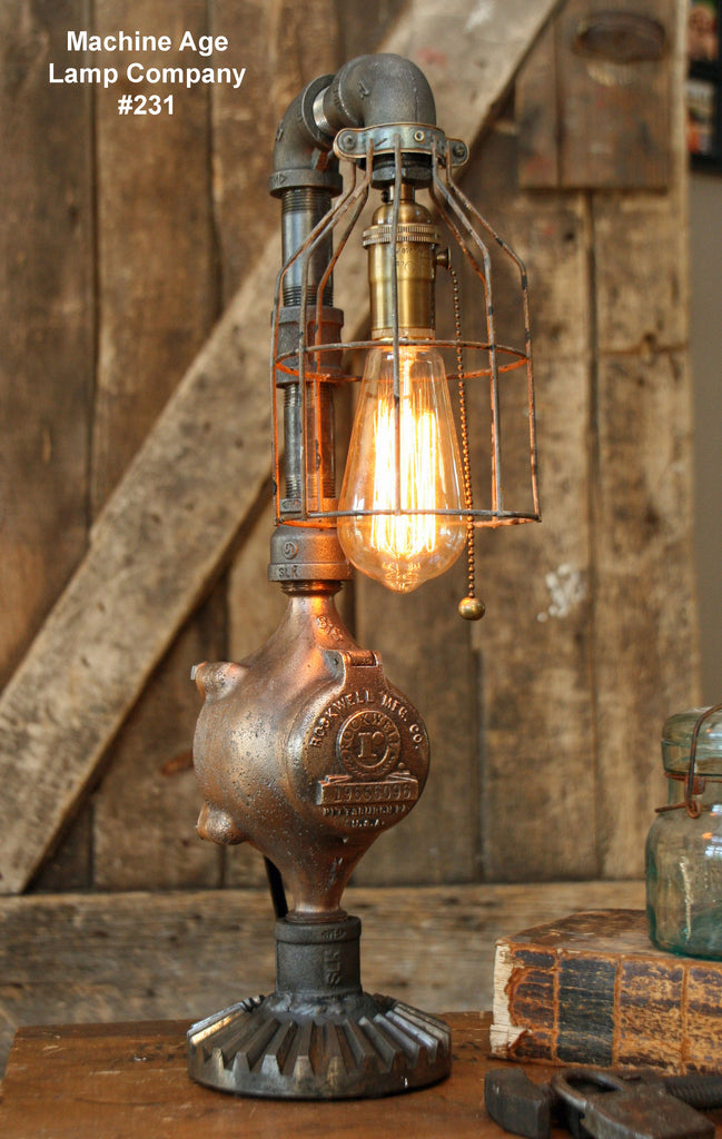 Steampunk Industrial Lamp, Steam Gauge  #231 - sold