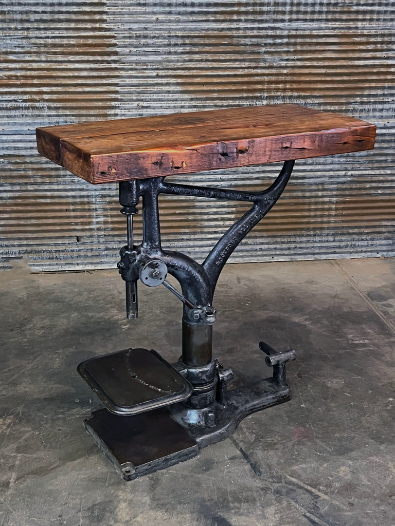 Steampunk Lamp, Antique Drill Press Table / Farm #3925