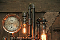 Steampunk Industrial / Steam Gauge Lamp / Webster / New Jersey / #1745