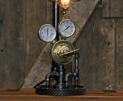 Steampunk Industrial Lamp / Antique Welding Regulator / Gear / Chicago / Lamp #2715 sold