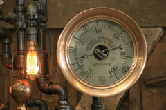 Steampunk Industrial / Steam Gauge Lamp / General Electric / Oiler / Lamp 1956 sold