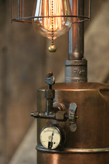 Steampunk Industrial / Brass Fuel Tank / Gas Lighting / Gear / Lamp #1503