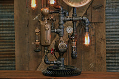 Steampunk Industrial / Steam Gauge Lamp / General Electric / Oiler / Lamp #2477