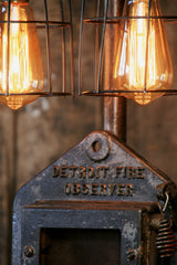 Steampunk Industrial Lamp / Stoker Door / Detroit #1209 - SOLD