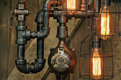 Steampunk Industrial Machine Age Lamp / Steam Gauge / Gear / Lamp #2222