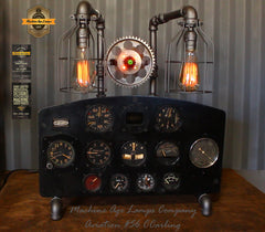 Steampunk Industrial / Aviation / Aircraft Instrument Panel / Airplane / Lamp #cc56 sold