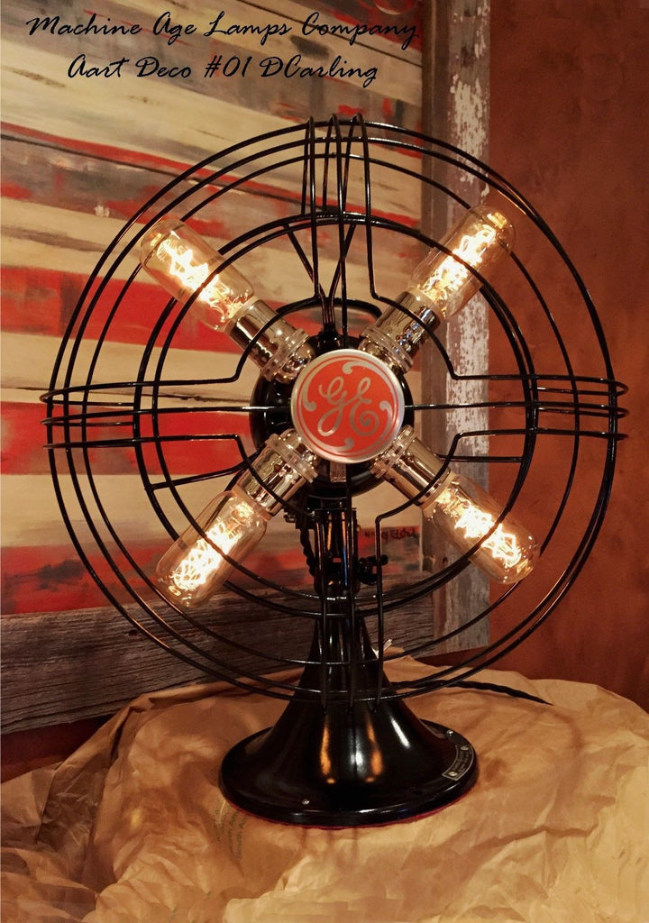Steampunk Art Deco Antique General Electric Fan Lamp #DC1 - SOLD