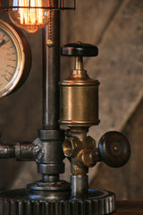 Steampunk Industrial Steam Gauge / Brass Oiler  / Gear /  #1248 - SOLD