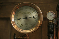 Steampunk Industrial / Antique 7" Steam Gauge Lamp / Chicago / Gear Base / Lamp #2172 sold