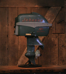 Steampunk Industrial / Antique Johnson Boat Motor / Nautical / Marine / Cabin / Lamp #4232