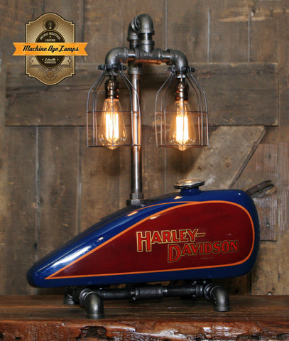 Steampunk Industrial / Antique 1929 Harley Davidson Motorcycle Gas Tank / Lamp #4005 sold