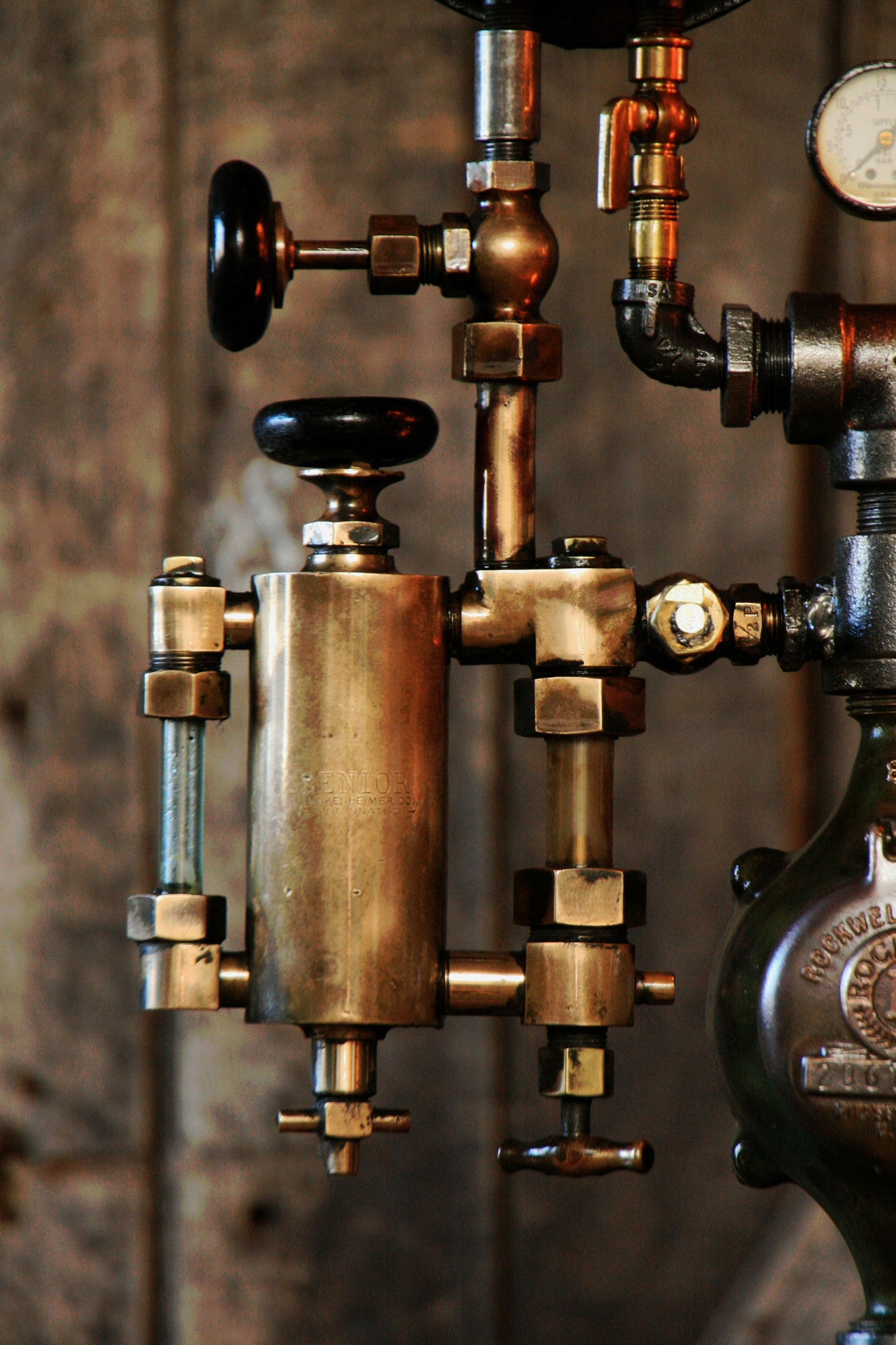 Steampunk, Industrial, Antique Railroad Gauge Lamp and Oiler  #739