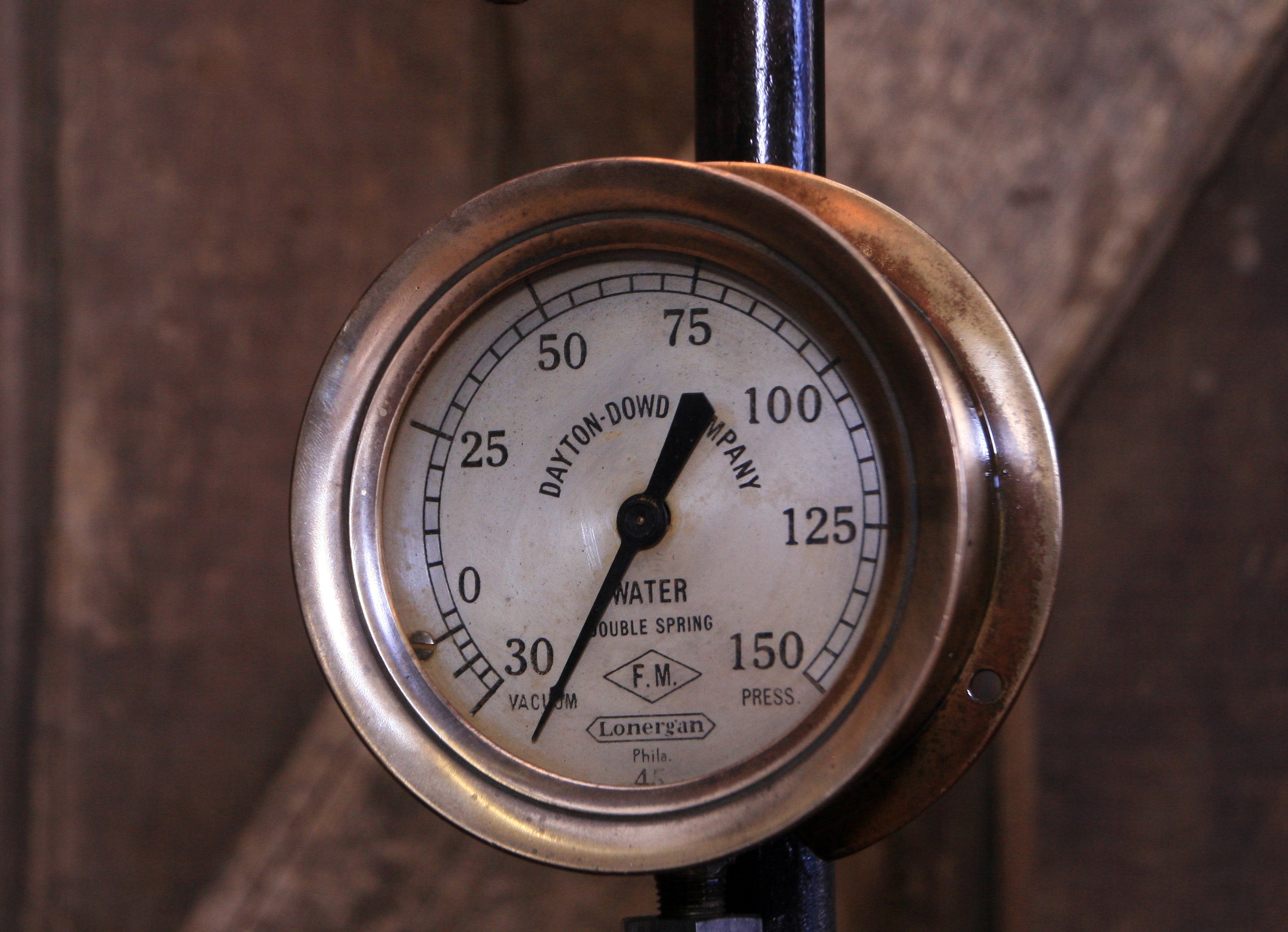 Steampunk Industrial Lamp / Antique Steam Gauge / Railroad / Dayton Dowd / Gear / Lamp #3636