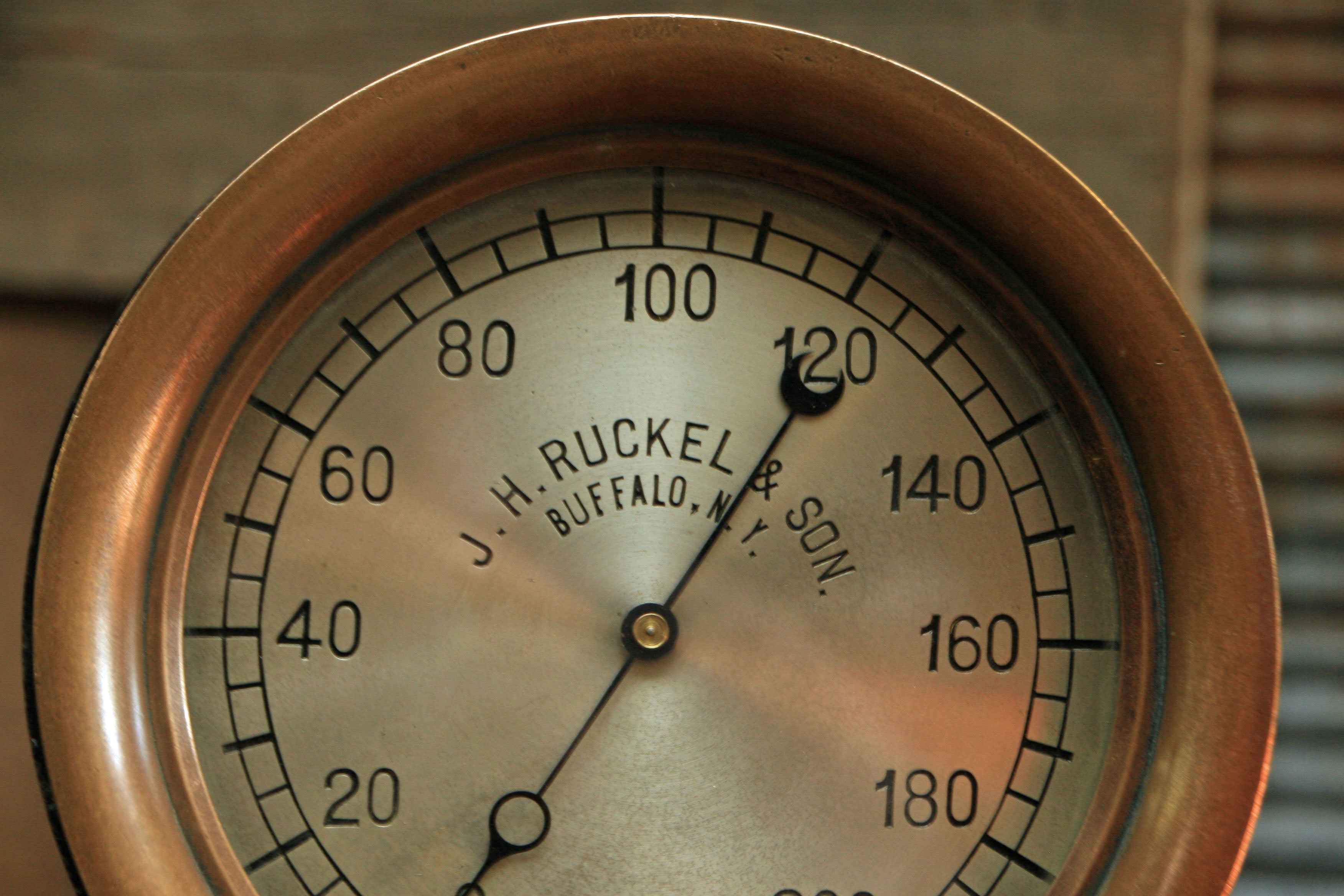 Steampunk Industrial / Antique Steam Gauge Lamp / Buffalo NY / Lamp #1706
