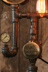 Steampunk, Industrial Steam Gauge and Gear Lamp #812 - SOLD
