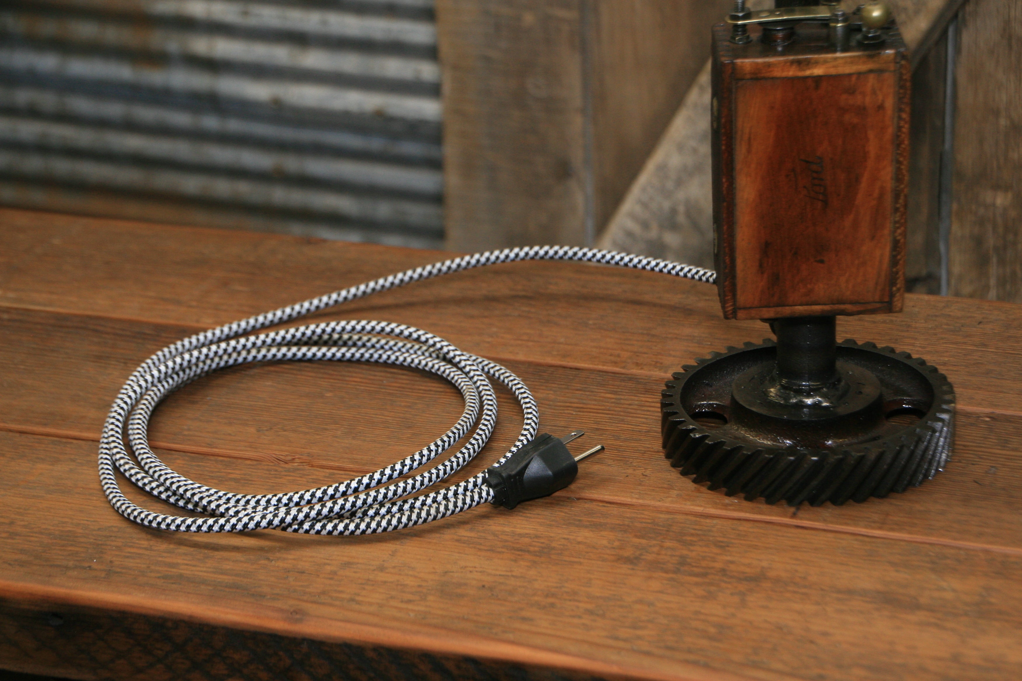 Steampunk Industrial Lamp / Antique Ford Model T Ignition Coil / Gear / Automotive  / #1885