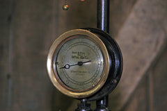 Steampunk Industrial Lamp / Antique Utica NY Steam Gauge / Gear / Lamp #2716