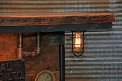 Steampunk Industrial / Barn wood / Steam Gauge / Table / Hallway Sofa / Canada / Table #2133