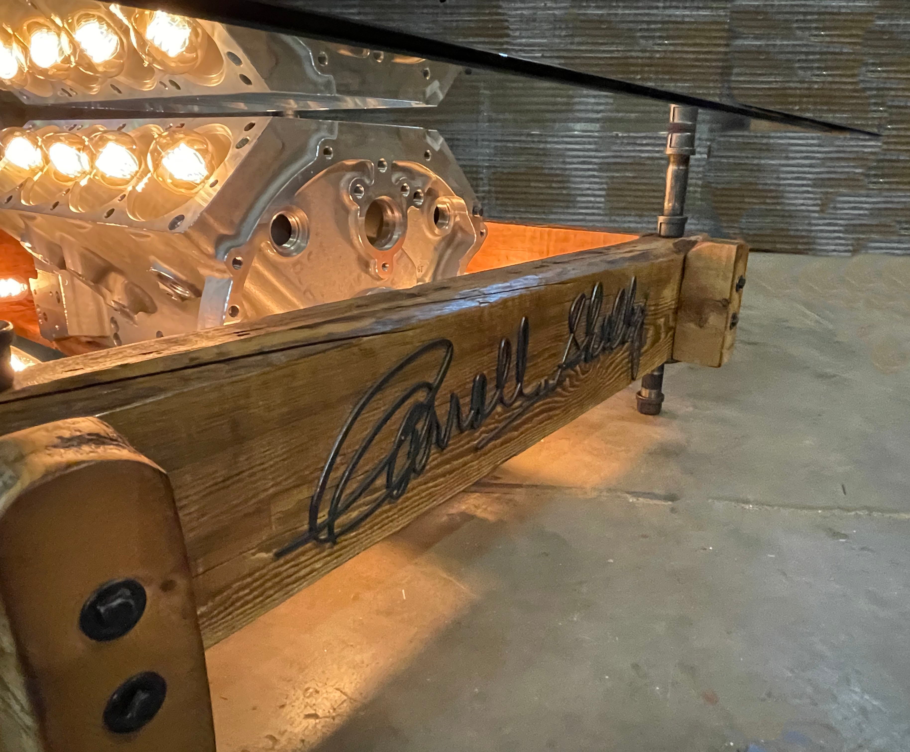 Steampunk Industrial / Carroll Shelby / 427 Engine Block  / Automotive / Barnwood / coffee Table #3330