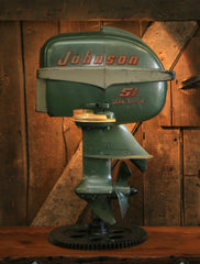 Steampunk Industrial / Antique Johnson Boat Motor / Nautical / Marine / Cabin / Lamp 2457 sold