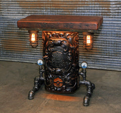 Steampunk Industrial Table / Anitque Boiler Door / Barnwood / Steam Gauge / Table 2308 sold